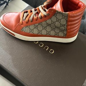 Gucci orange and tan sneaker